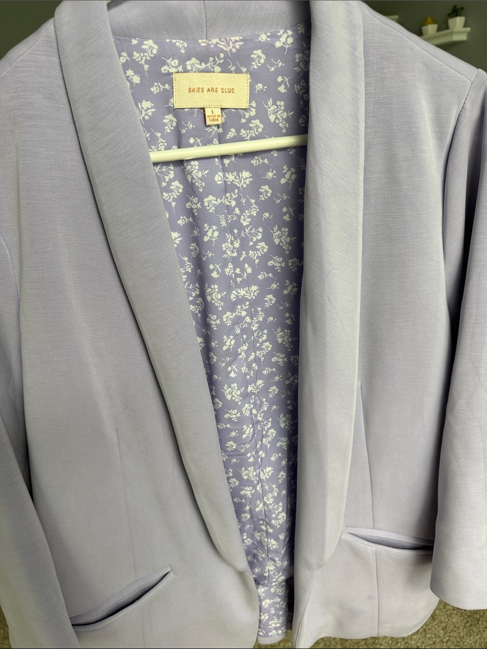 Skies Are Blue Light Purple Open-Front Blazer
